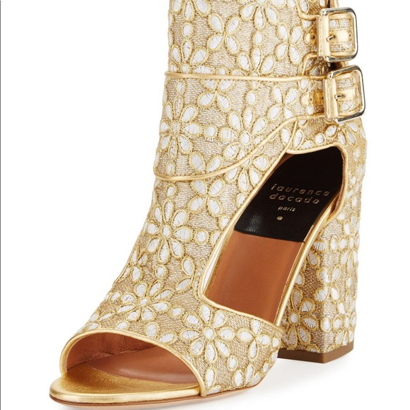 Laurence Dacade Rush Gold Brocade Heels - Picture 3 of 9